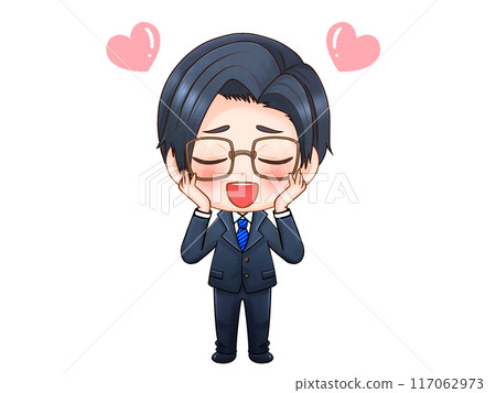 戴眼鏡閉眼入迷的上班族赤壁人物插畫素材 戴眼鏡閉眼入迷的上班族赤壁人物插畫素材 117062973