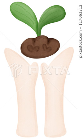 hand holding a plant 117063212