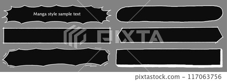 手繪簡單的基於標題的集合，黑色底座，卡通風格框架 117063756