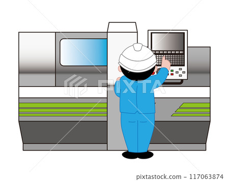 在工廠工作的人的向量圖 117063874