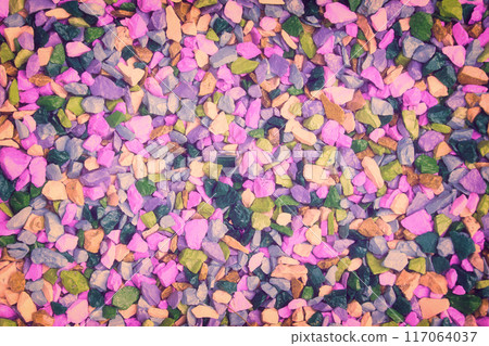 Abstract nature stone background. Colorful pebbles texture 117064037