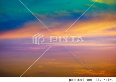 Colorful cloudy sky at sunset 117064160