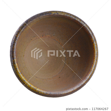 Terracotta mortar isolated on white background. Terracotta mortar isolated on white background. 117064267