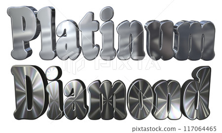 3DCG three-dimensional letters "Platinum, Diamond" Platinum, Diamond 117064465