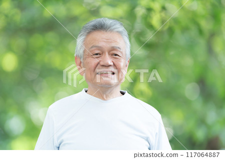 高級男性肖像新鮮綠色 117064887