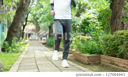 Senior man walking at his feet 117064943