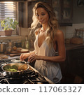 A woman enjoying cooking 117065327