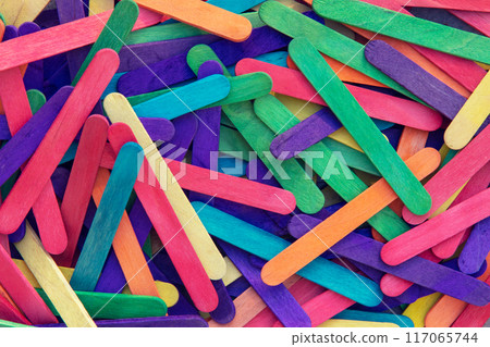 Abstract background of wooden colorful sticks 117065744