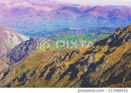 Mountain rocky landscape. Cantabrian Mountains, Picos de Europa national park, Spain, Europe 117066432