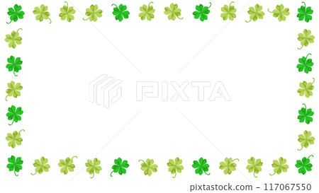Four-leaf clover frame, white background, transparent, 16:9 117067550
