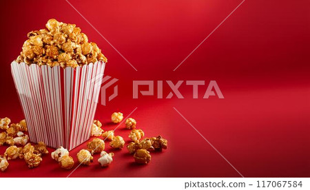 Caramel popcorn and copy space 117067584