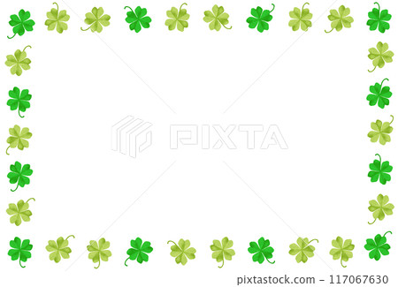 Four-leaf clover frame, white background, transparent 117067630