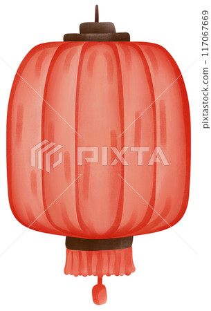 red square paper lantern 117067669