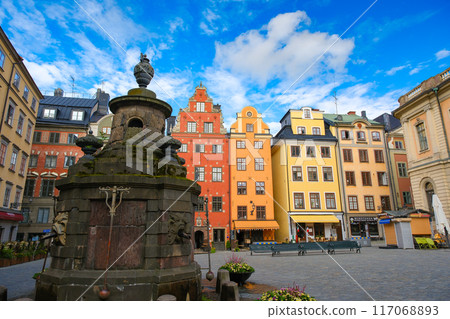 The main square in Gamla Stan, the old town of Stockholm, Sweden 117068893