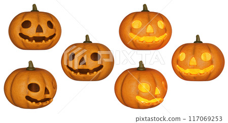 halloween pumpkin jack o lantern 3D images 117069253
