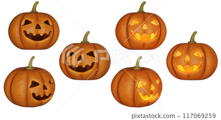 halloween pumpkin jack o lantern 3D images 117069259