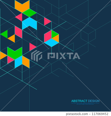 Creative idea of modern design with abstract geometric background. Minimalist vector texture with polygonal pattern. 117069452