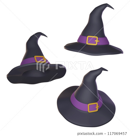 halloween witch hat 3D graphic halloween witch hat 3D graphic 117069457