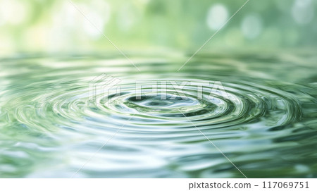 Ripples spreading on the water surface AI image 117069751
