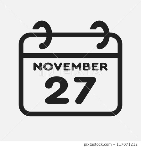 Icon page calendar day - 27 November 117071212