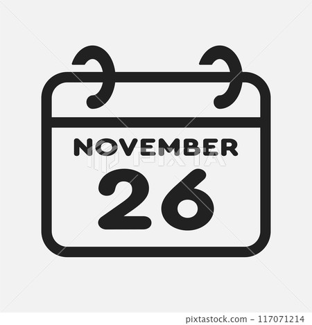 Icon page calendar day - 26 November Icon page calendar day - 26 November 117071214