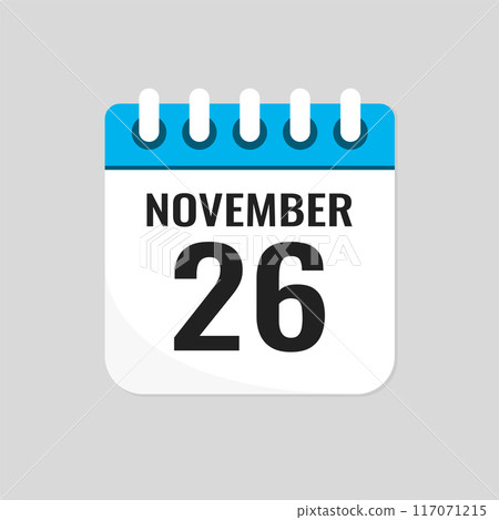 Icon page calendar day - 26 November Icon page calendar day - 26 November 117071215