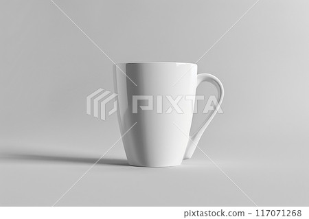 White coffee mug 3D model, minimalistic and sleek, high-quality render 117071268