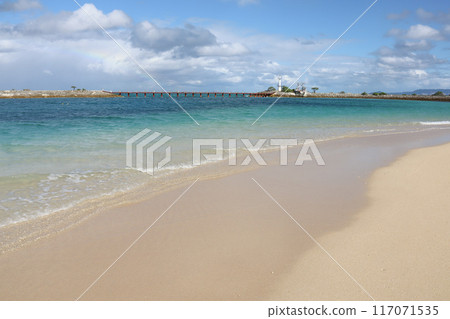 Okinawa's beautiful sandy beaches. Marriott foreign luxury hotel Sheraton Okinawa Sunmarina Okinawa's beautiful sandy beaches. Marriott foreign luxury hotel Sheraton Okinawa Sunmarina 117071535