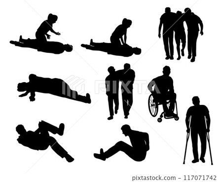 silhouette, injury, vector 117071742