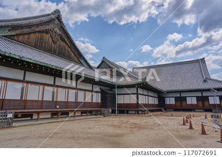 Nijo Castle Japanese Garden Stone Wall Gate 117072691