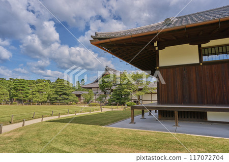 Nijo Castle Japanese Garden Stone Wall Gate 117072704