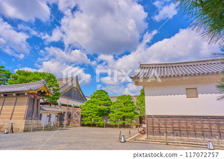 Nijo Castle Japanese Garden Stone Wall Gate 117072757