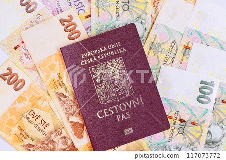Czech passport is required to purchase Czech banknotes in various denominations of CZK korunas 117073772