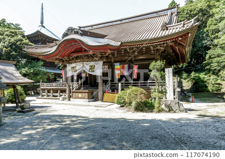 爬上長長的石階到鹽山藥王院(Rurikoden)的正殿 爬上長長的石階到鹽山藥王院(Rurikoden)的正殿 117074190
