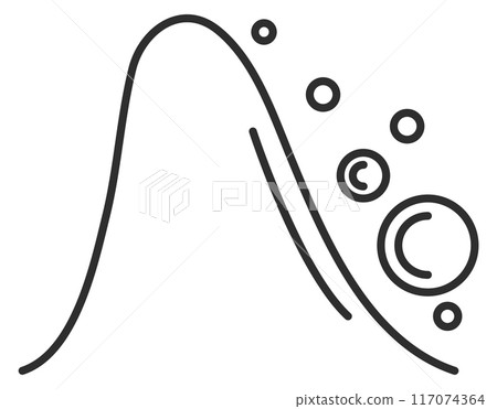 Avalanche line icon. Snow falling mountain slope 117074364