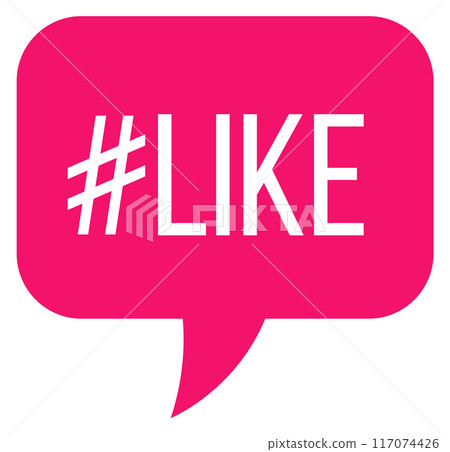 Hashtag like in chat message box. Social communication label 117074426
