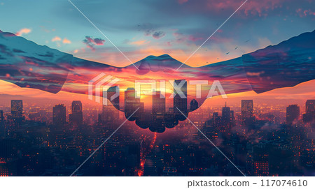 Business people shaking hands 117074610