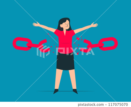 Person breaking chain freedom and liberty vector concept 117075070