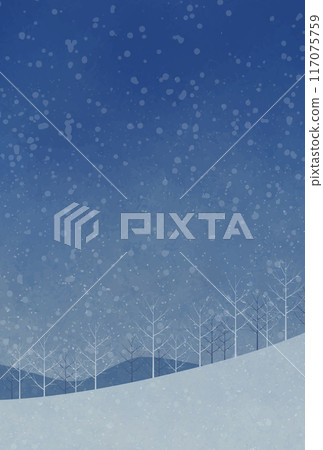 冬季山區寒冷雪景的向量圖解 冬季山區寒冷雪景的向量圖解 117075759