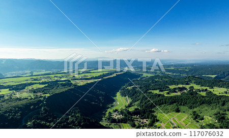 Drone photography: Vast summer blue skies and nature 117076032