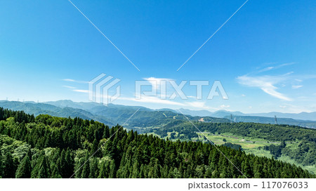 Drone photography: Vast summer blue skies and nature 117076033