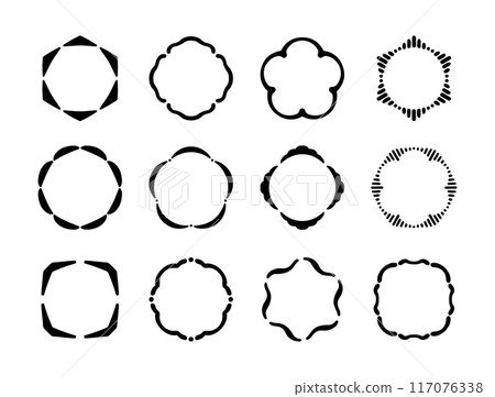 簡約日式設計框架向量素材集 簡約日式設計框架向量素材集 117076338
