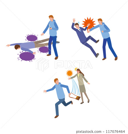 Illustration of a murder, assault and theft case 117076464