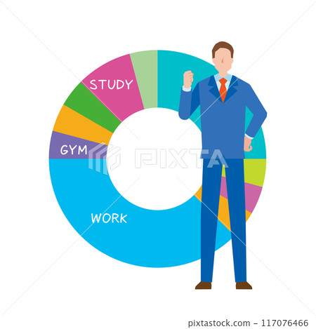 Daily schedule and man Daily schedule and man 117076466