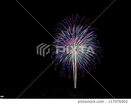 2024 Dragon Fireworks Festival as seen from the JR Aioi Station Shinkansen platform 117076802