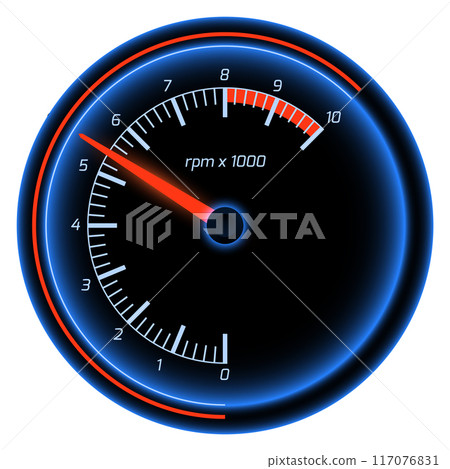 Tachometer gauge. Car control panel dashboard indicator 117076831