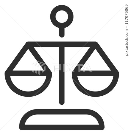 Scales line icon. Justice symbol. Measurement sign 117076869