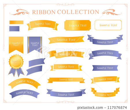 Elegant ribbon illustration collection Elegant ribbon illustration collection 117076874