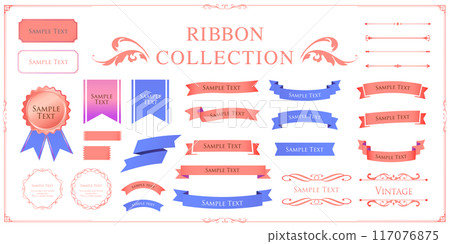 Elegant ribbon illustration collection Elegant ribbon illustration collection 117076875