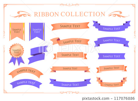 Elegant ribbon illustration collection Elegant ribbon illustration collection 117076886